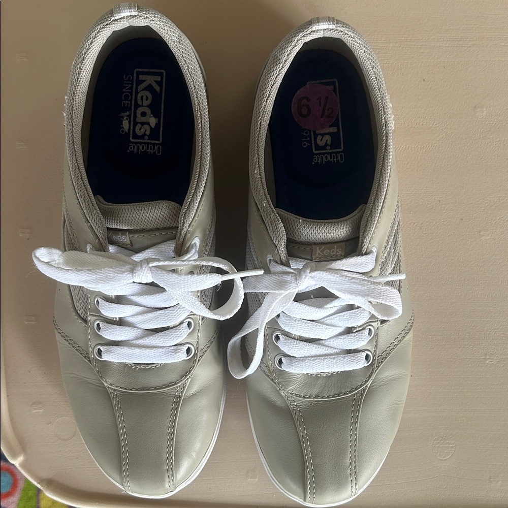 Keds Cream Sneakers with White Laces